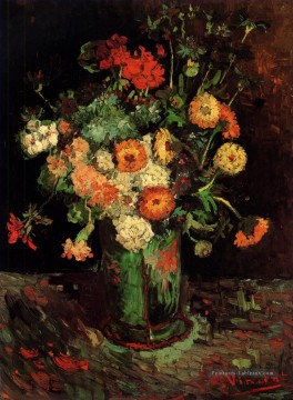  vincent peintre - Vase avec zinnias et géraniums Vincent van Gogh